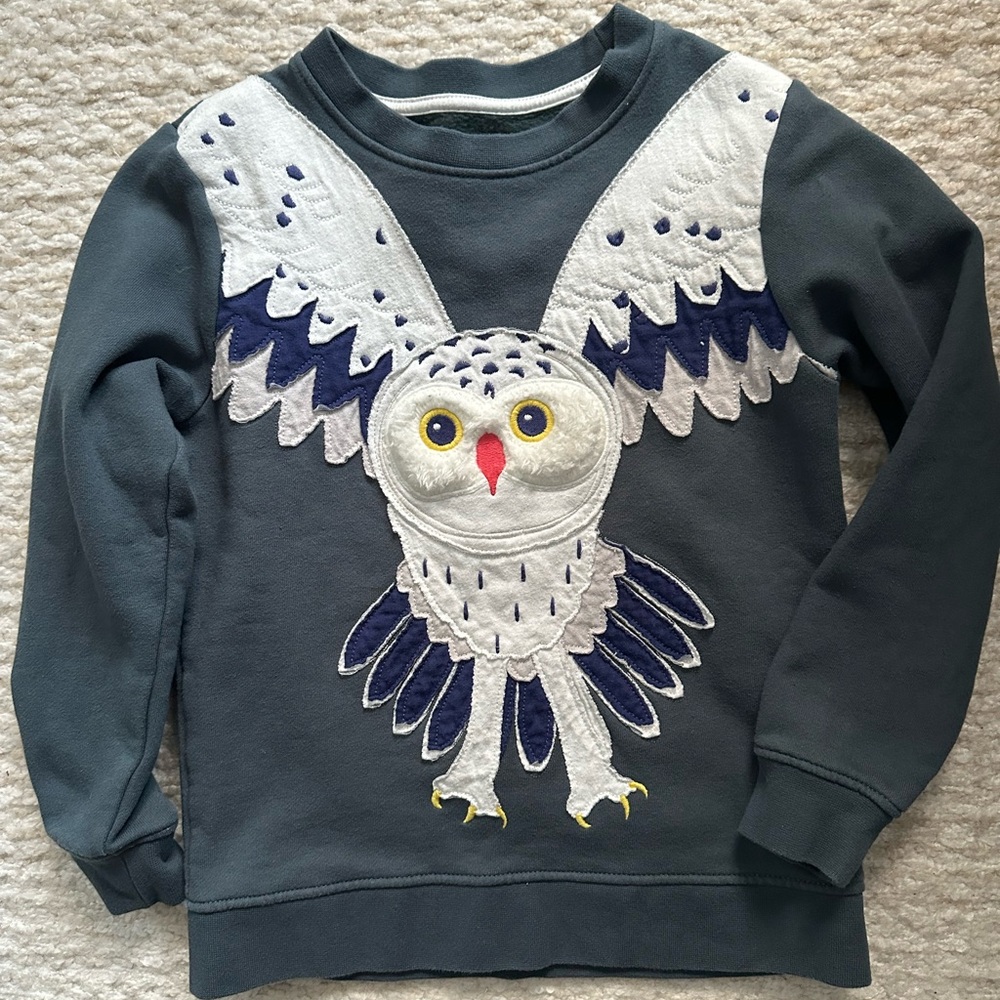Mini Boden Snowy Owl sweatshirt